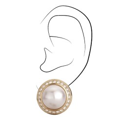 Traveller Ohrclip - Kristalle und Perle - 22kt vergoldet - 113259