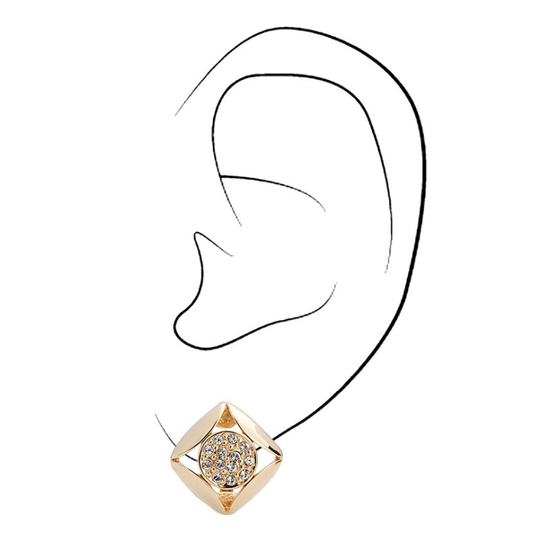 Traveller Ohrclip 22kt vergoldet mit Kristalle 10x10mm - 157169