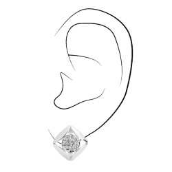 Traveller Ohrclip platiniert mit Kristalle 10x10mm - 157170