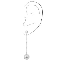 Traveller Drop Earrings Pierced Earrings Platinum plated with Crystals from Preciosa - 50mm - 157174