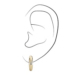 Traveller Clip-on Earrings - Gold coloured - Hoop-shaped - Gold plated - 14x4 mm