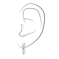 Traveller Clip Oorbellen - Geplatineerd - Half rond - Zilverkleurig - 14x4 mm