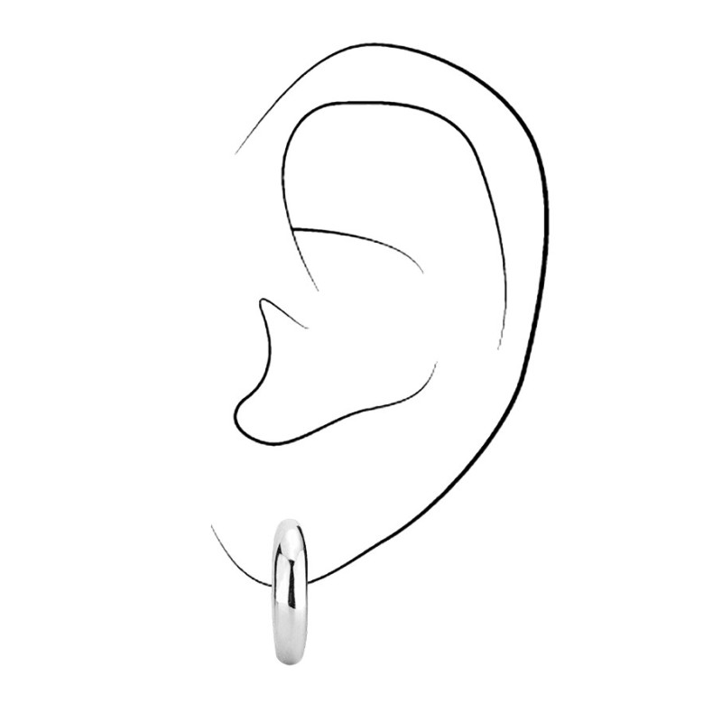 Traveller Clip Oorbellen - Geplatineerd - Half rond - Zilverkleurig - 14x4 mm - 156795