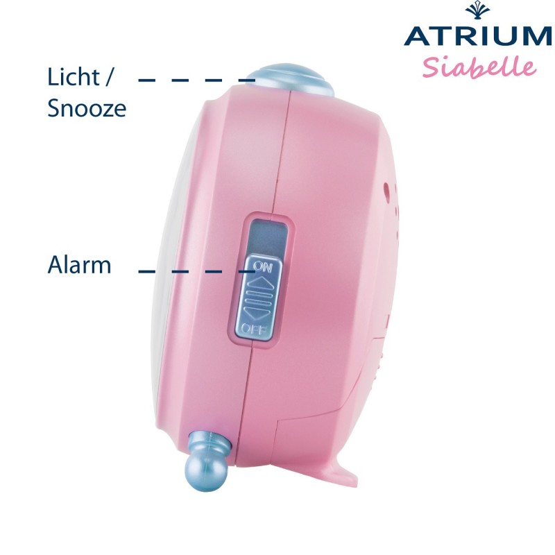 ATRIUM Paarden Wekker voor Kinderen - Roze paarden wekker meisjes - Stil zonder Tikgeluid - Snooze & Alarm
