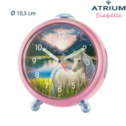 ATRIUM Paarden Wekker voor Kinderen - Roze paarden wekker meisjes - Stil zonder Tikgeluid - Snooze & Alarm
