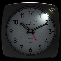 ATRIUM Alarm Clock - Analogue - Anthracite - Without Ticking Sound - Build-up Beep - Alarm - Snooze - A251-4