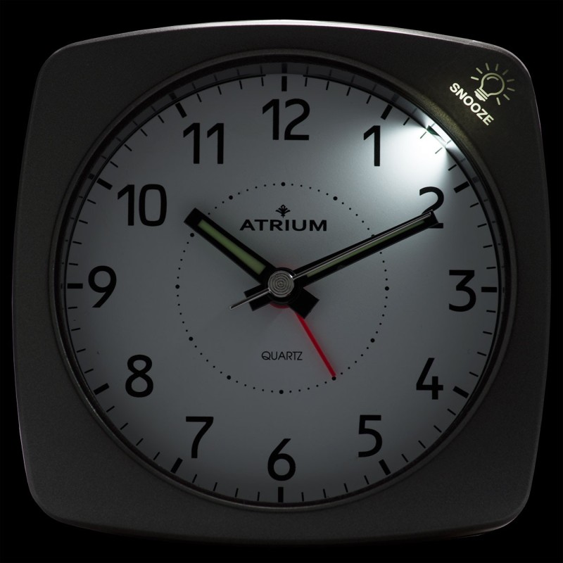 ATRIUM Alarm Clock - Analogue - Anthracite - Without Ticking Sound - Build-up Beep - Alarm - Snooze - A251-4 ATRIUM Alarm Clock - Analogue - Anthracite - Without Ticking Sound - Build-up Beep - Alarm - Snooze - A251-4