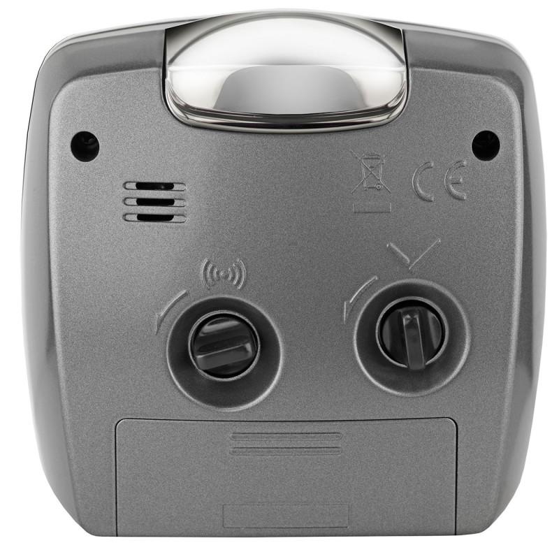 ATRIUM Wecker - Analog - Anthrazit - Ohne Tickgeräusch - Aufbauton - Alarm - Schlummerfunktion