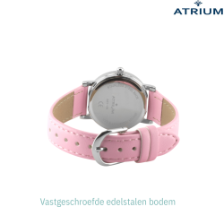 ATRIUM Kinderhorloge - Meisjes - Roze - Analoog - 5 bar - Leercijferblad