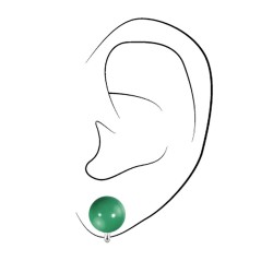 Traveller Ohrclip - Silberfarben - Perle - 10mm - Jade / Grün - Platiniert - 112334