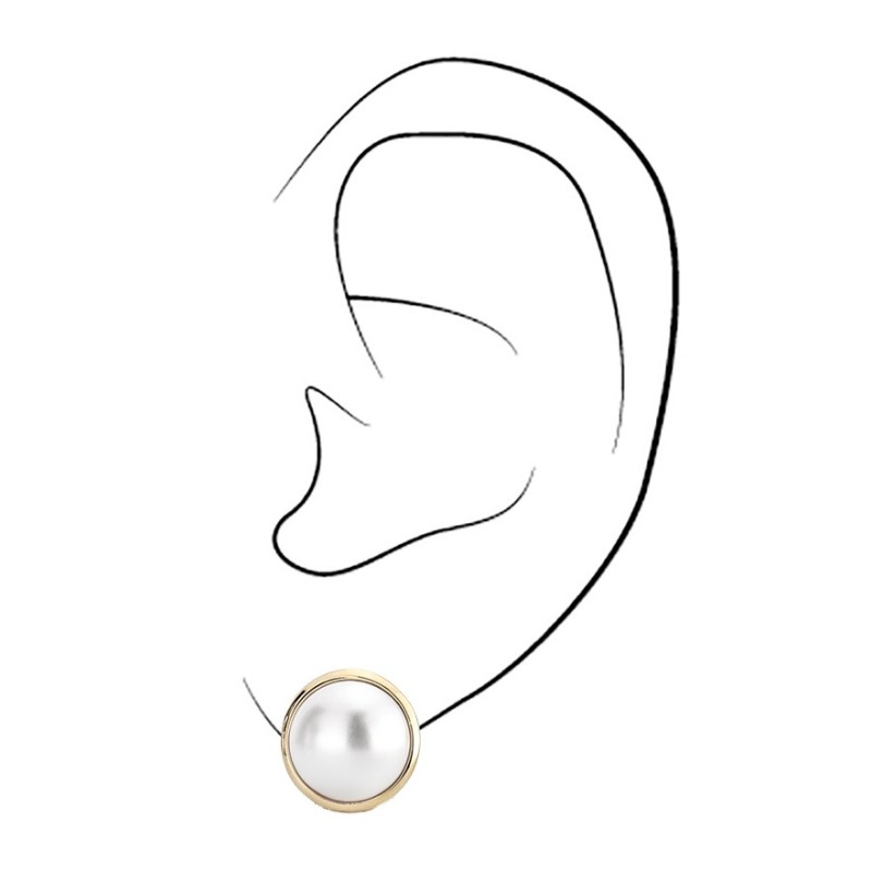 Traveller Clip Oorbellen - Parels - 10 mm - Wit - Goudkleurig - 22ct Verguld