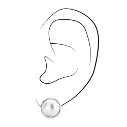 Traveller Clip-on Earrings - Pearls - 10 mm - White - Silver Coloured - Platinum Plated - 113365