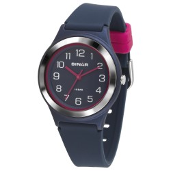 Sinar Analoog Horloge 36 mm 100 meter blauw/ roze - XB-48-2