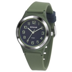 Sinar Analoog Horloge 36 mm 100 meter groen/ blauw XB-48-3