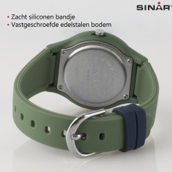 Sinar Analoog Horloge 36 mm 100 meter groen/ blauw XB-48-3