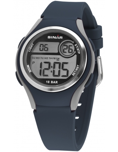 Sinar Digitaal horloge 36 mm 100 meter blauw/ grijs - XE-64-2