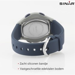 Sinar Horloge - Digitaal - Blauw/ Grijs - 10 Bar Waterdicht - Ø 36 mm - Verstelbaar Bandje (13-18,5 cm) - XE-64-2