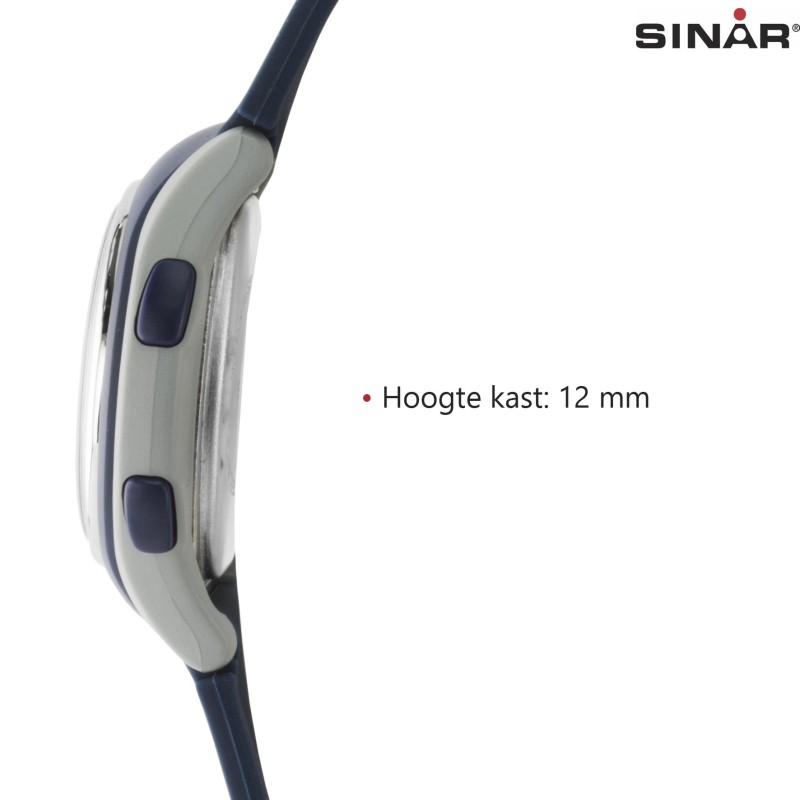 Sinar Horloge - Digitaal - Blauw/ Grijs - 10 Bar Waterdicht - Ø 36 mm - Verstelbaar Bandje (13-18,5 cm) - XE-64-2