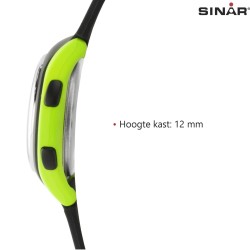 Sinar Horloge - Digitaal - Zwart / Groen - 10 Bar Waterdicht - Ø 36 mm - Verstelbaar Bandje (13-18,5 cm) - XE-64-3