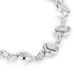 Traveller Necklace - Silver Coloured - Swarovski Crystals - Platinum Plated - 40-+6cm