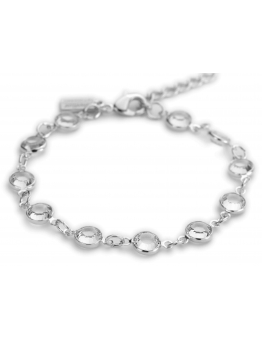 Traveller Bracelet Platinum plated with Crystals from Preciosa 18/21cm -157289