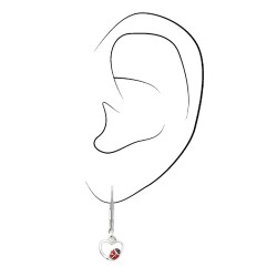 Traveller Oorhangers - Lieveheersbeestje Coccinelle - Kinder - Sterling Zilver - 24x8 mm