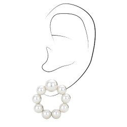 Traveller Clip Oorbellen - Parels - Wit - Zilverkleurig - 114192