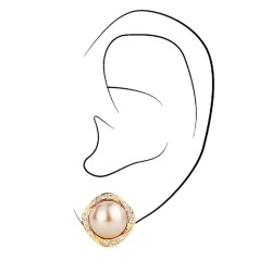 Traveller Clip earrings - Preciosa crystals - Pearls - Bronze - Gold plated - 114199