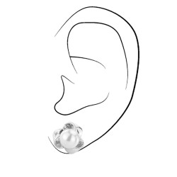 Traveller Oorstekers - Parels - 8 mm - Wit - Zilverkleurig - 114210