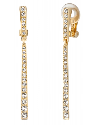 Traveller Drop clip earrings - Gold plated - Preciosa crystals - 157355