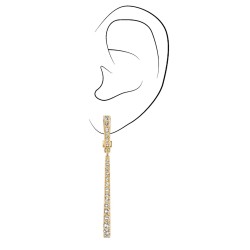 Traveller Clip Oorbellen - Hangers - Goudkleurig - Preciosa Kristallen - 22ct Verguld - 55 mm - 157355