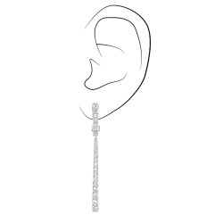 Traveller Ohrclips - Hänger - Silberfarbe - Preciosa Kristalle -  Platiniert - 55 mm - 157356