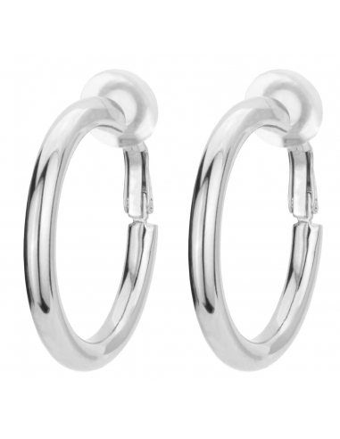 Traveller Clip earrings - Hoops - Platinum plated - 33 mm - 155834