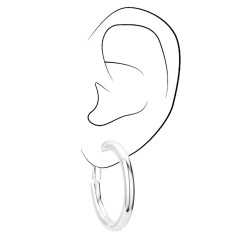 Traveller Ohrclip Creolen rhodiniert 33mm