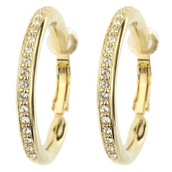 Traveller Ohrclis - Creolen - Goldfarbe - Preciosa Kristalle - 22kt Vergoldet - 33 mm