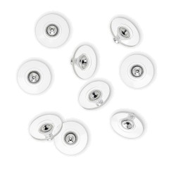 Traveller Ohrstecker Rückteil mit Plastikscheibe Silberfarben 10 Stück