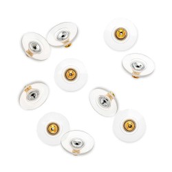 Traveller Ohrstecker Rückteil mit Plastikscheibe Goldfarben 10 Stück
