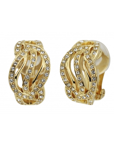 Traveller Clip earrings - Gold plated - Preciosa crystals - 157393