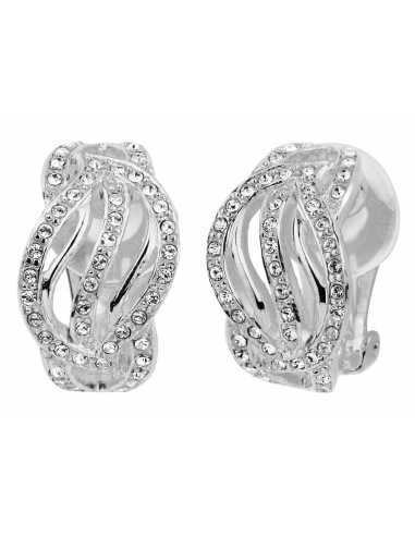 Traveller Clip earrings Platinum plated Preciosa Crystals - 157394