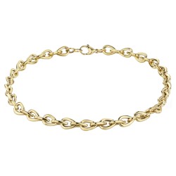 Traveller Collier - Edelstahl - Vergoldet - 49 cm - Ovale Glieder