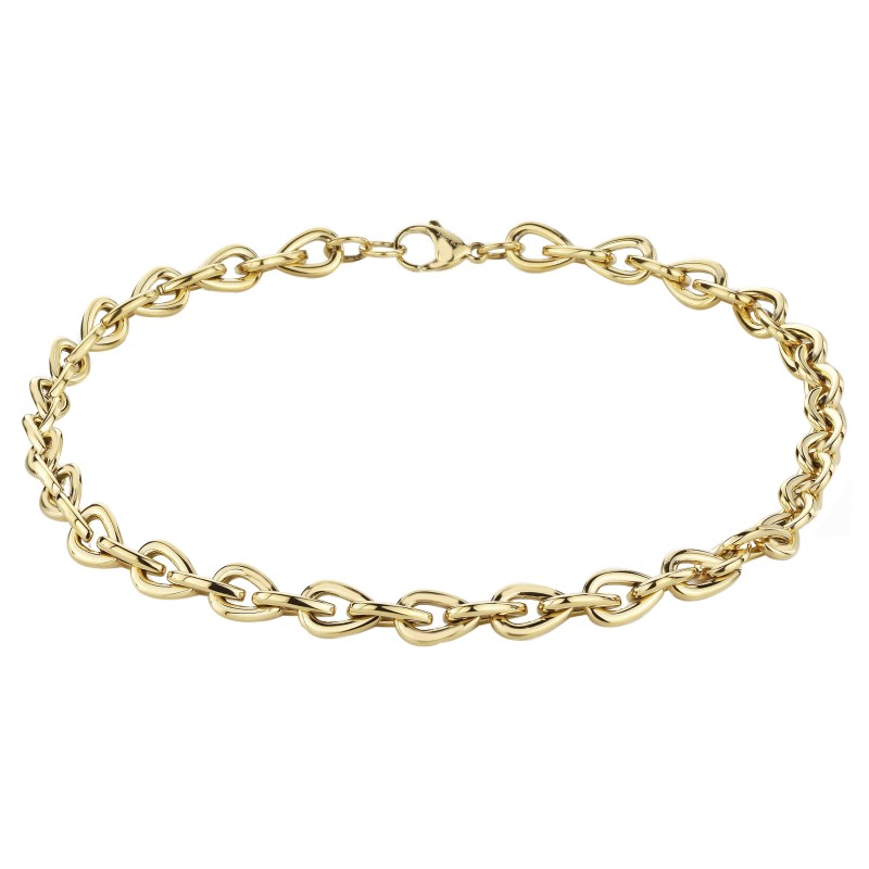 Traveller Collier - Edelstahl - Vergoldet - 49 cm - Ovale Glieder - 181009