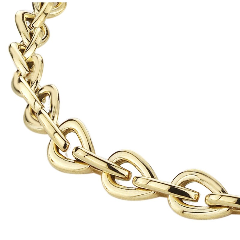 Traveller Ketting - Edelstaal - Verguld - 49 cm - Ovale Schakels - 181009