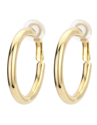 Traveller Clip-on Earrings - Hoops - 33 mm - 22ct Gold plated - 155833