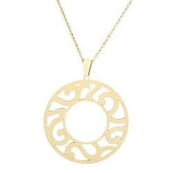 Traveller Necklace with Pendant - Stainless steel - Gold Plated - Elegant Design - 70-80 cm - 181019