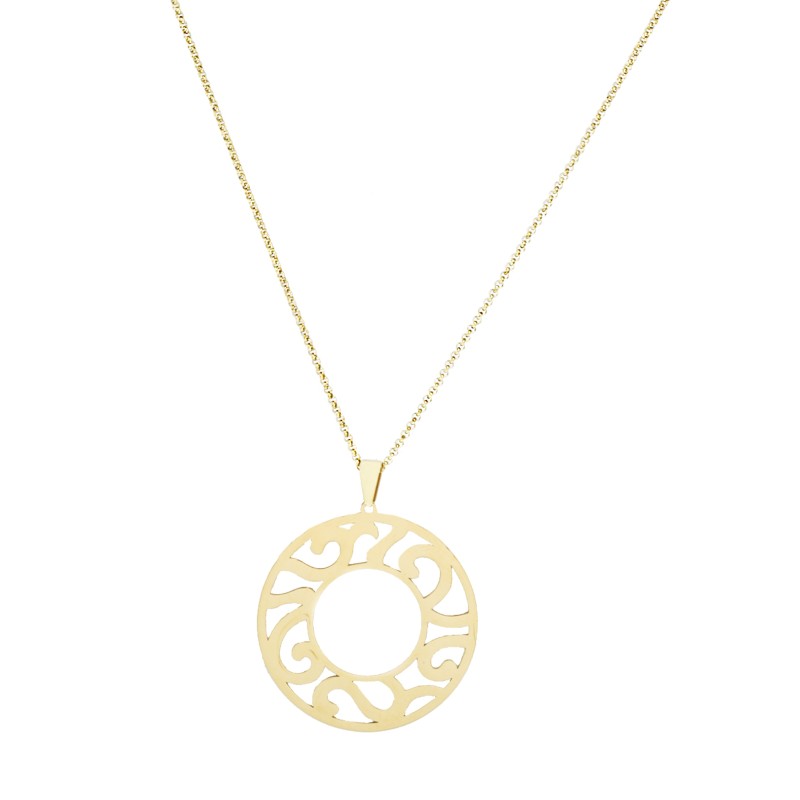 Traveller Necklace with Pendant - Stainless steel - Gold Plated - Elegant Design - 70-80 cm