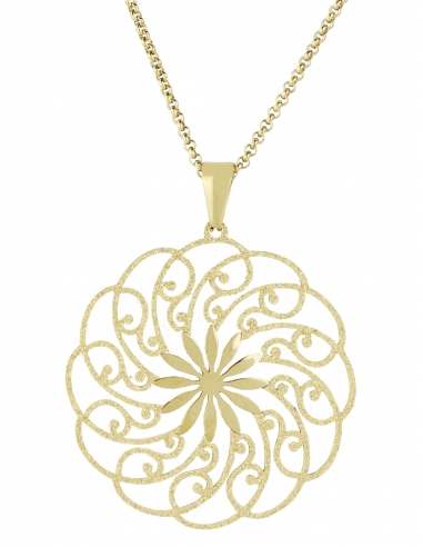 Traveller Pendant with Chain Steel Gold plated 50/60 cm 181025