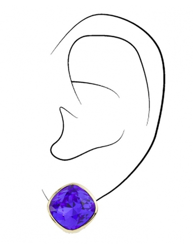 Traveller Clip-on Earrings - Gold Plated - Swarovski Crystals - Majestic Blue - 15x15 mm - 157407