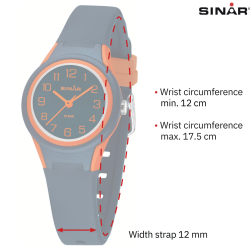 Sinar Watch - Analogue - Dark Blue / Orange - 29 mm - 10 Bar - Adjustable Strap 12-17,5 cm
