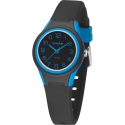 Sinar Uhr - Analog - Schwarz/Blau - 29mm - 10 Bar - Weiches Verstellbares Band 12-17.5cm
