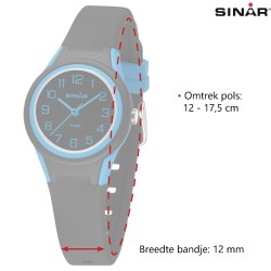 Sinar Watch - Analogue - Black/Blue - 29mm - 10 Bar - Soft Adjustable Strap 12-17.5cm - XB-47-1